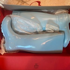 Hunter Tall Rain Boots Pale Mint Size 8 EUC 🌧